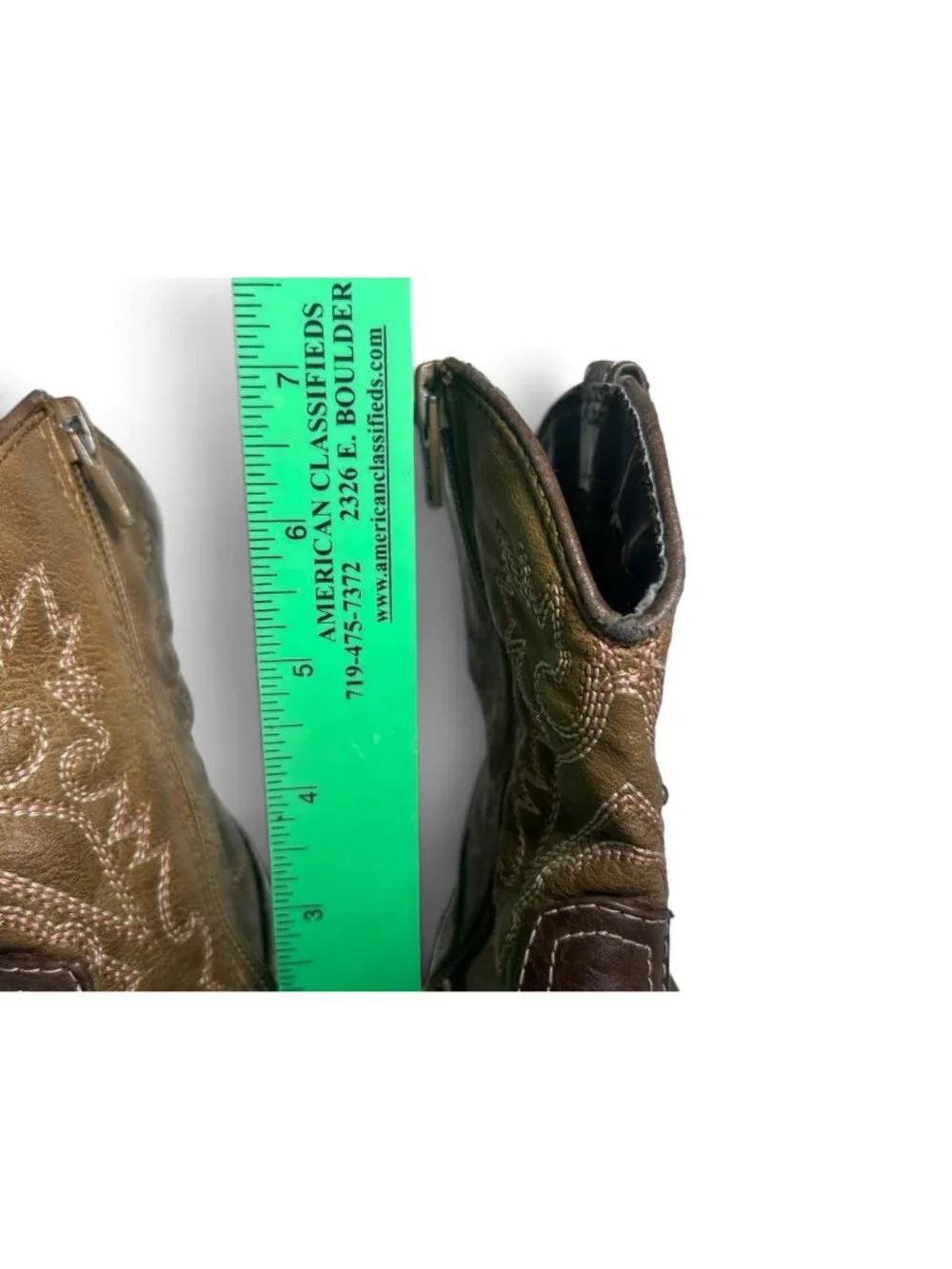 Cherokee Small Toddler Cowboy Boots Size 10 Brown Western Boots Side Zipper